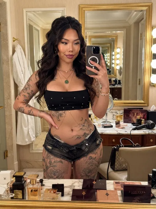 AI image: A mirror selfie at a vanity