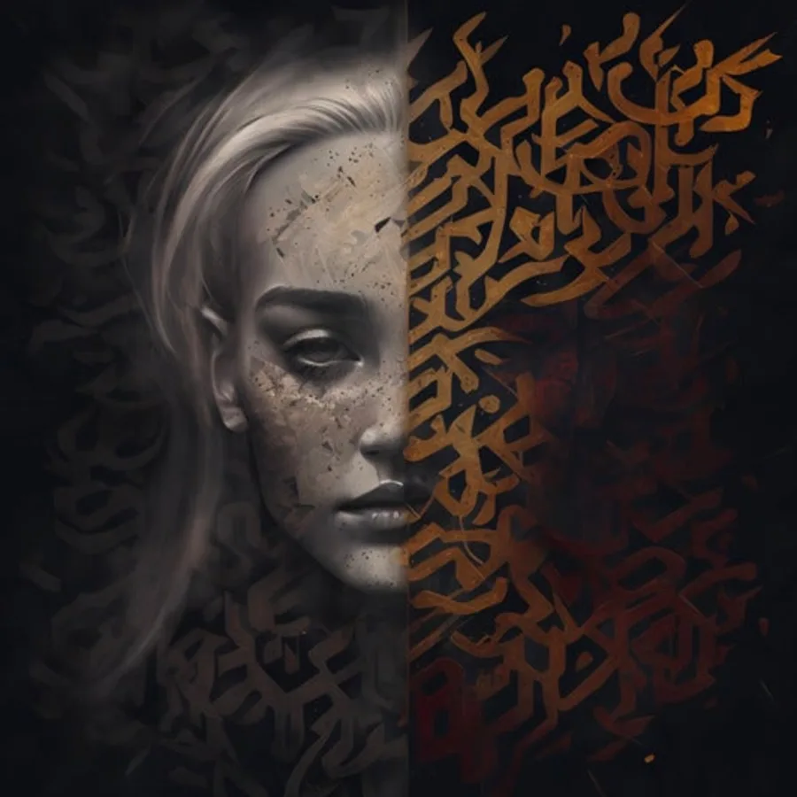 Sally: a portrait split by orange lettering